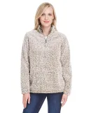 J America 8451 Women's Epic Sherpa Quarter-Zip OATMEAL HEATHER