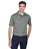 Harriton M354 Men's Micro-Piqué Polo in Charcoal