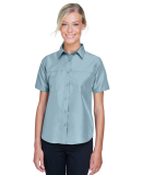 Harriton M580W Ladies' Key West Short-Sleeve Perfo in Cloud blue