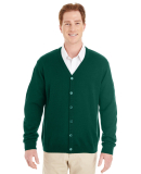 Harriton M425 Men's Pilbloc™ V-Neck Button Cardi in Hunter