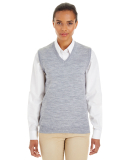 Harriton M415W Ladies' Pilbloc™ V-Neck Sweater V in Grey heather