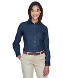 Harriton M550W Ladies' 6.5 oz. Long-Sleeve Denim S in Dark denim