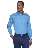 Harriton M500 Men's Easy Blend™ Long-Sleeve Twil in Lt college blue