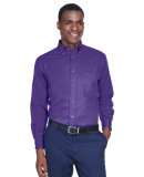 Harriton M500 Men's Easy Blend™ Long-Sleeve Twil in Team purple