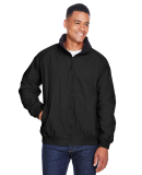 Harriton M740 Adult Fleece-Lined Nylon Jacket in Black/ black