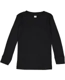 Rabbit Skins 201Z Toddler Baby Rib Long Sleeve Paj in Black