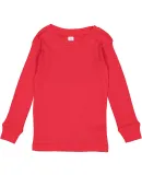 Rabbit Skins 201Z Toddler Baby Rib Long Sleeve Paj in Red