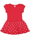 Rabbit Skins 5320 Infant Baby Rib Dress in Red/ red dot