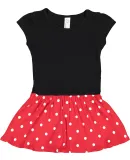 Rabbit Skins 5320 Infant Baby Rib Dress in Black/ red dot