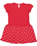 Rabbit Skins 5323 Toddler Baby Rib Dress in Red/ red dot