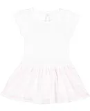 Rabbit Skins 5323 Toddler Baby Rib Dress in Whi/ balerna str