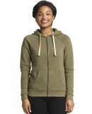 Next Level Apparel 9603 Ladies' PCH Raglan Zip Hoo in Hthr militry grn