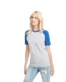 Next Level Apparel 3650 Unisex Raglan Short Sleeve in Royal/ hthr gray