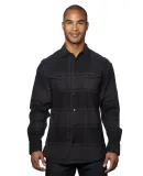 Burnside 8219 Snap Front Long Sleeve Plaid Flannel in Black