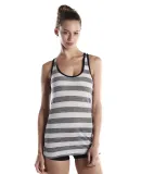 525 US Blanks Ladies Slub Racer Tank WHITE/ BLACK