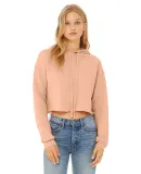 Bella + Canvas 7502 Women's Cropped Fleece Hoodie in Peach