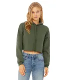 Bella + Canvas 7502 Women's Cropped Fleece Hoodie in Military green