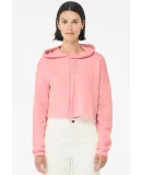 Bella + Canvas 7502 Women's Cropped Fleece Hoodie in Pink