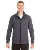 North End NE704 Men's Amplify Mélange Fleece Jack CARBON/ BLACK