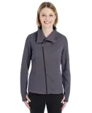 North End NE704W Ladies' Amplify Mélange Fleece J CARBON/ BLACK