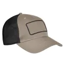 Big Accessories BA656T Patch Trucker Cap in Khaki/ blk/ blk