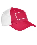 Big Accessories BA656T Patch Trucker Cap in Red/ white/ wht