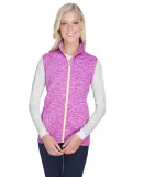 J America 8625 Cosmic Fleece Women's Vest MAGENTA/ NEON YL