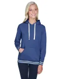 J America 8651 Relay Women's Hooded Pullover Sweat NAVY