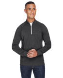 J America 8869 Triblend 1/4 Zip Pullover Sweatshir in Black triblend