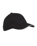 BX004 Big Accessories 6-Panel Twill Sandwich Baseb in Black/ white