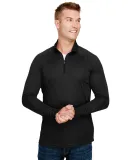 A4 Apparel N4268 Adult Daily Polyester 1/4 Zip in Black