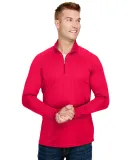 A4 Apparel N4268 Adult Daily Polyester 1/4 Zip in Scarlet