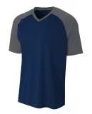 A4 Apparel NB3373 Youth Polyester V-Neck Strike Je NAVY/ GRAPHITE