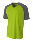 A4 Apparel NB3373 Youth Polyester V-Neck Strike Je LIME/ GRAPHITE