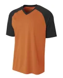 A4 Apparel NB3373 Youth Polyester V-Neck Strike Je ORANGE/ BLACK