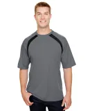 A4 Apparel N3001 Men's Spartan Short Sleeve Color  in Graphite/ black