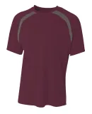 A4 Apparel N3001 Men's Spartan Short Sleeve Color  in Maroon/ graphite