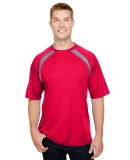 A4 Apparel N3001 Men's Spartan Short Sleeve Color  in Scarlet/ graphit