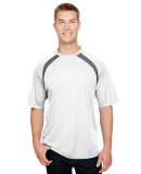 A4 Apparel N3001 Men's Spartan Short Sleeve Color  in White/ graphite