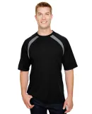 A4 Apparel N3001 Men's Spartan Short Sleeve Color  in Black/ graphite