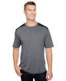 A4 Apparel N3100 Men's Tourney Heather Color Block HEATHER/ BLACK