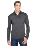 A4 Apparel N4010 Men's Tonal Space-Dye Quarter-Zip in Charcoal