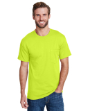 Hanes W110 Workwear Short Sleeve Pocket T-Shirt in Safety green