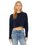 Bella + Canvas 7503 Women's Cropped Crew Fleece in Navy