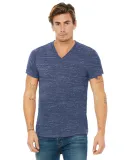 BELLA+CANVAS 3005 Cotton V-Neck T-shirt in Navy marble