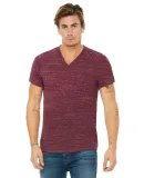 BELLA+CANVAS 3005 Cotton V-Neck T-shirt in Maroon marble