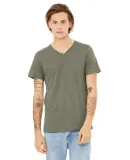 BELLA+CANVAS 3005 Cotton V-Neck T-shirt in Olive slub