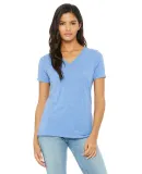 BELLA 6405 Ladies Relaxed V-Neck T-shirt in Blue triblend