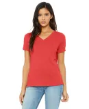 BELLA 6405 Ladies Relaxed V-Neck T-shirt in Red triblend