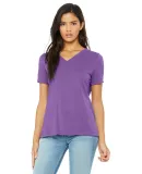 BELLA 6405 Ladies Relaxed V-Neck T-shirt in Purple triblend